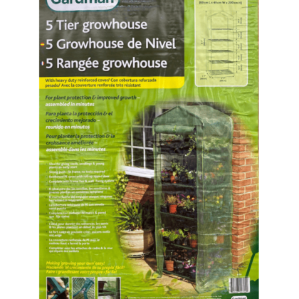 Gardman 5-Tier Greenhouse With Heavy-Duty Cover