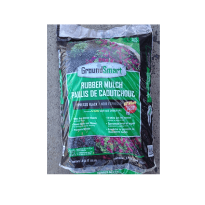 GroundSmart Espresso Black Rubber Mulch 20 LBS Bag