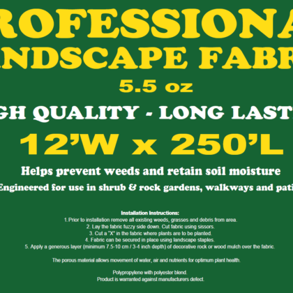 Landscape Fabric Commercial Grade 12' x 250' Roll