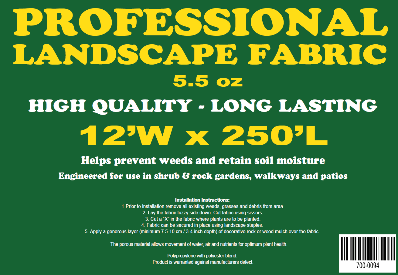 Landscape Fabric Commercial Grade 12' x 250' Roll