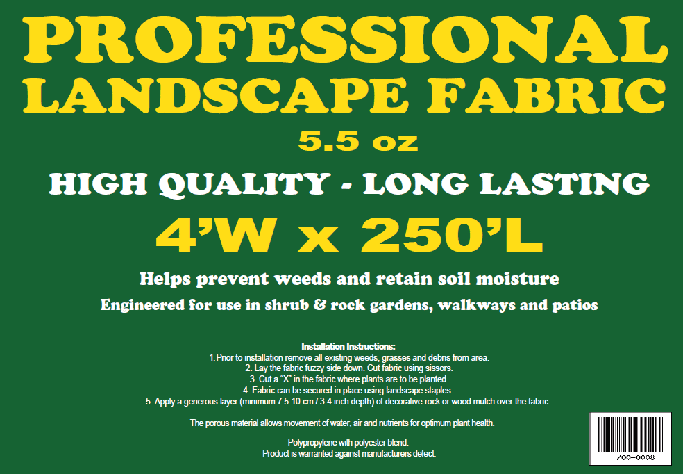 Landscape Fabric Commercial Grade 4' x 250' Roll
