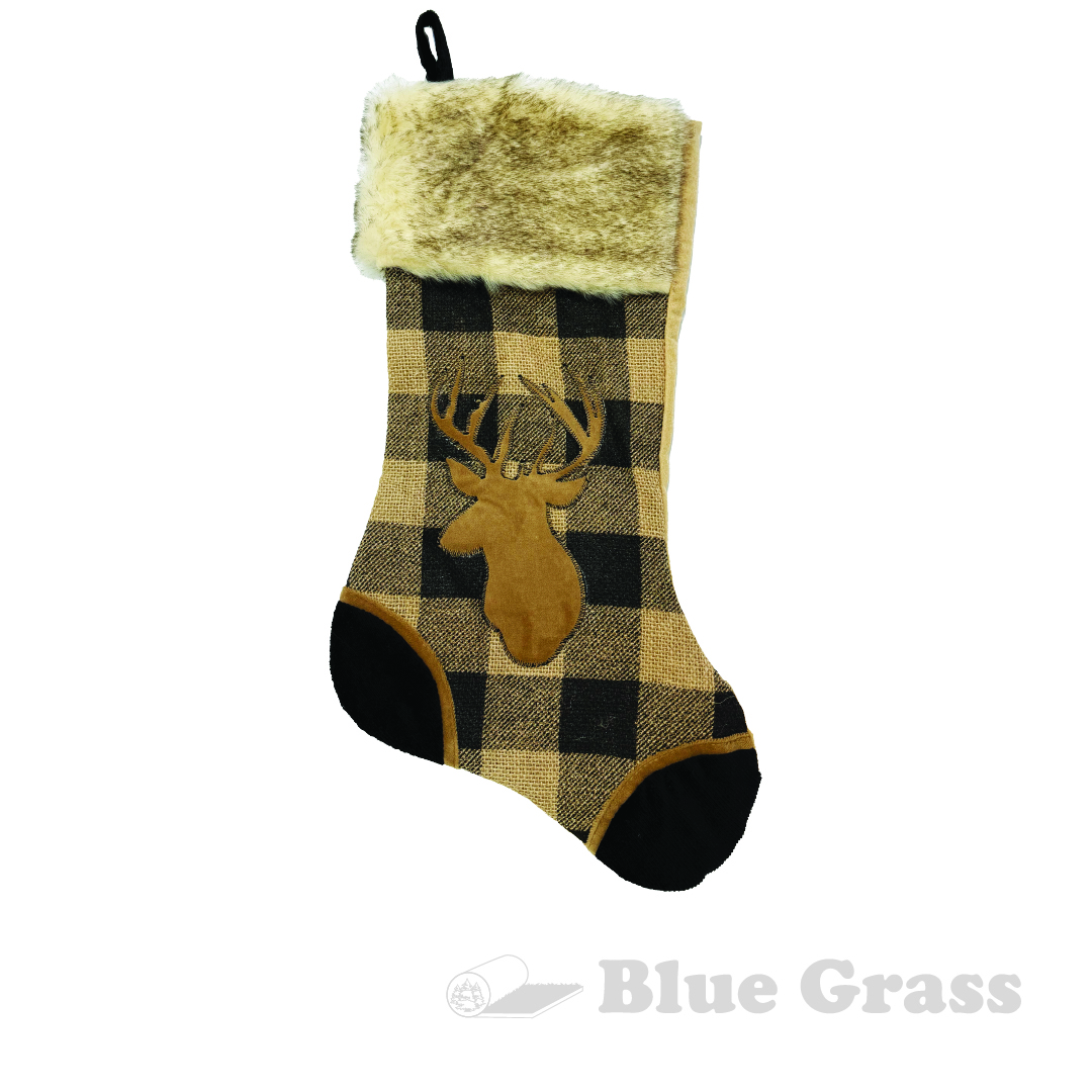 Plaid Reindeer Stocking